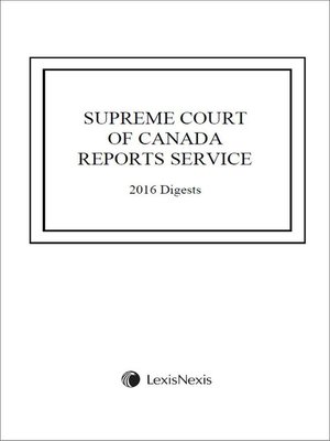 cover image of Supreme Court of Canada Reports Service